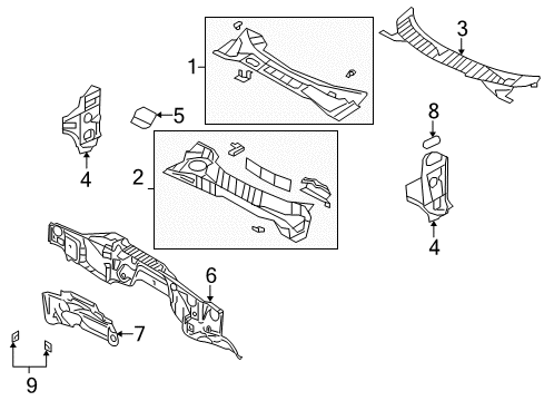 2009 Ford Expedition Cowl Diagram