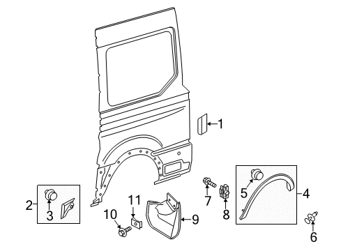 2023 Ford Transit-150 Exterior Trim - Side Panel Diagram 3 - Thumbnail
