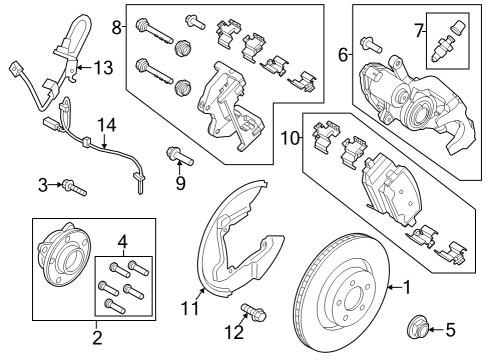 2024 Ford Mustang Brake Hose, Front Passenger Side Diagram for PR3Z-2282-A