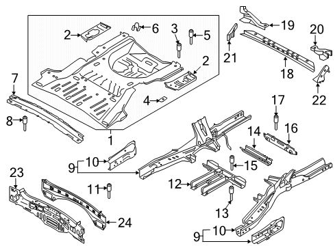 2020 Lincoln Aviator Rear Reinforcement, Center Diagram for L1MZ-78113B36-C