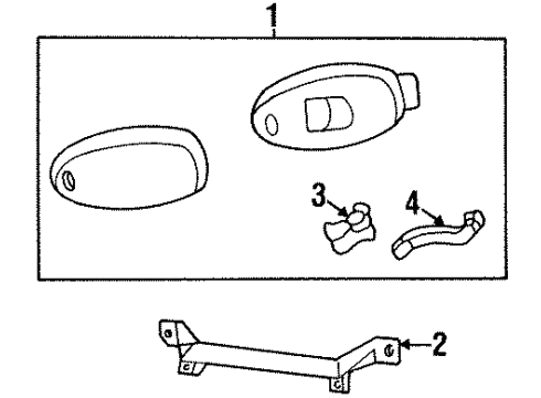 1998 Mercury Mystique Fog Lamp Assembly, Front Diagram for F8RY15200AA