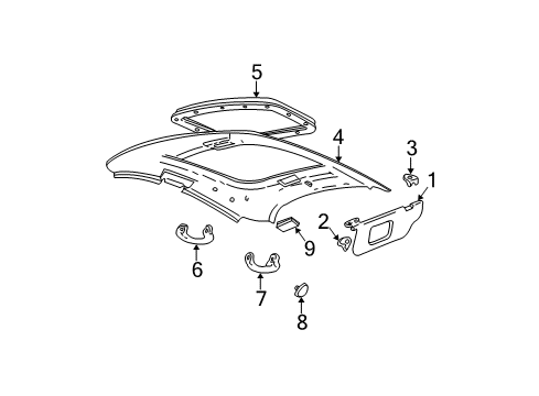 2006 Ford Taurus Interior Trim - Roof Diagram