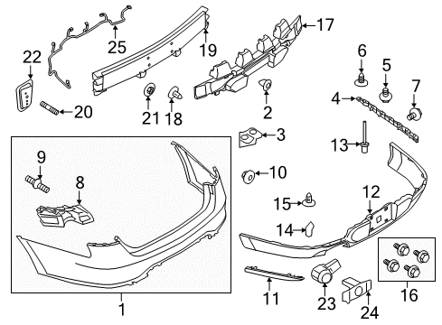 2015 Ford Police Interceptor Sedan Rear Bumper Diagram