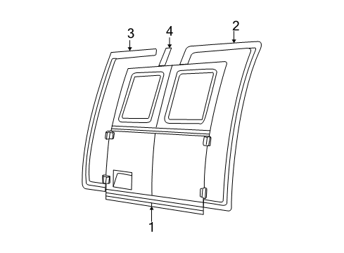 1992 Ford E-150 Econoline Back Door - Door & Components Diagram