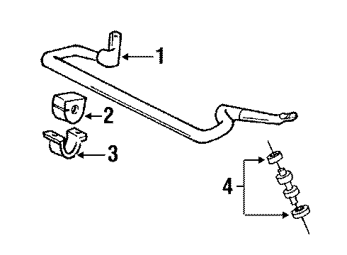 1994 Ford Aerostar Stabilizer Bar Bushing Diagram for E89Z-5493-A