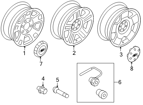 2005 Ford F-150 Wheels Diagram 1 - Thumbnail