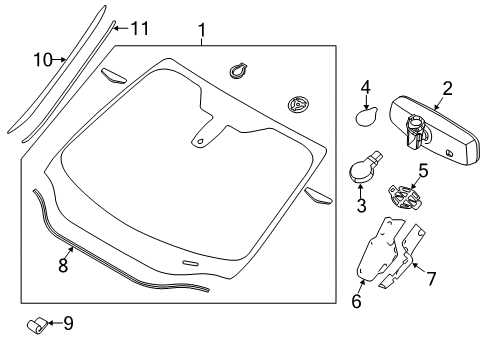 2015 Ford Focus Mirror Inside, Inner Diagram for CV6Z-17700-A