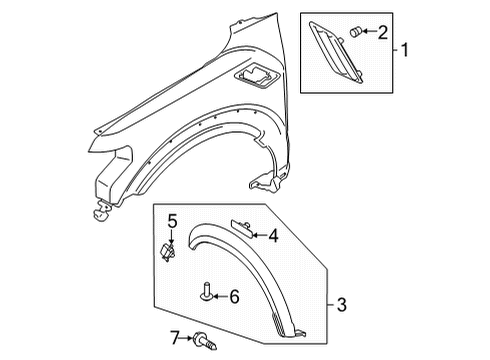 2023 Ford F-150 Exterior Trim - Fender Diagram 2 - Thumbnail
