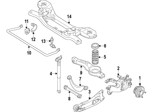 2013 Ford Focus Shock Absorber, Rear Diagram for BV6Z-18125-C