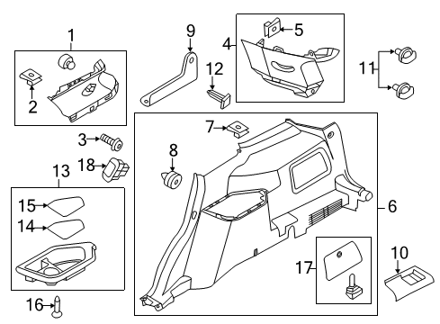 2015 Ford Police Interceptor Utility Interior Trim - Quarter Panels Diagram