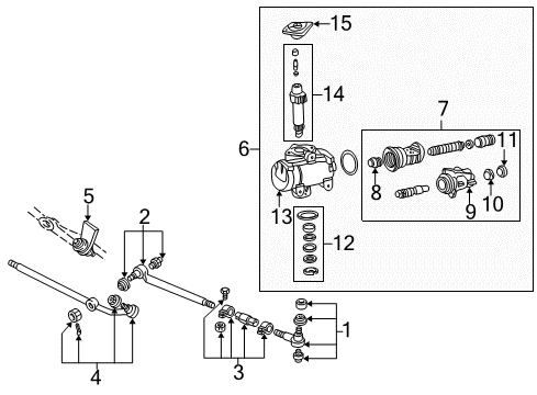2002 Ford E-150 Econoline Steering Column & Wheel, Steering Gear & Linkage Diagram 2 - Thumbnail
