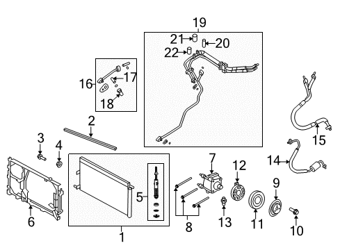 2008 Lincoln Navigator A/C Condenser, Compressor & Lines Diagram