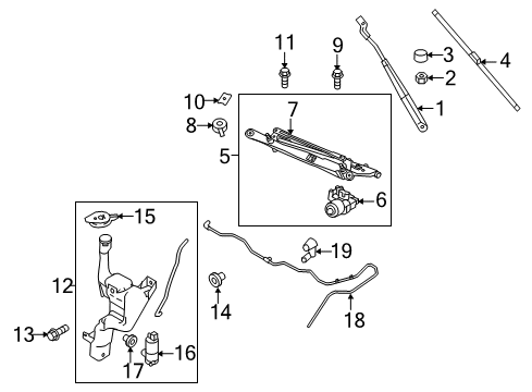 2019 Ford Fiesta Windshield - Wiper & Washer Components Diagram