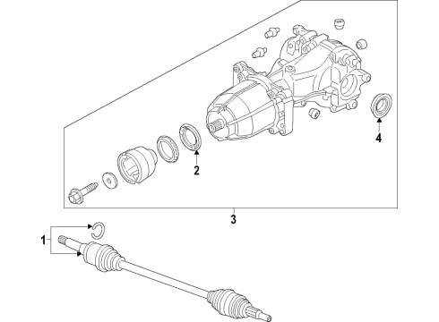 2016 Lincoln MKC Rear Axle, Axle Shafts & Joints, Differential, Drive Axles, Propeller Shaft Diagram