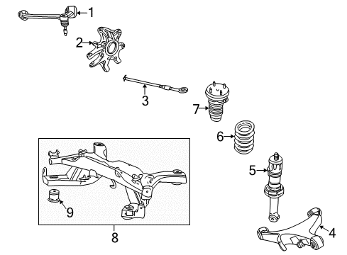 2005 Lincoln LS Spring, Green, Rear Diagram for 3W4Z-5560-DA