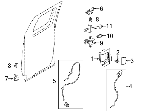 2014 Ford F-150 Rear Door - Lock & Hardware Diagram 3 - Thumbnail