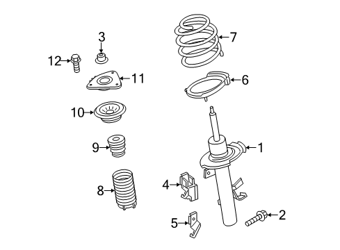 2014 Ford Escape Damper Bracket, Passenger Side Diagram for 3M5T-14A301-ABB