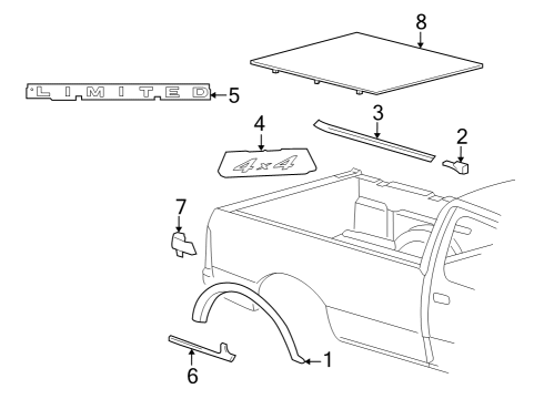 2008 Ford F-150 Exterior Trim - Pick Up Box Diagram 1 - Thumbnail