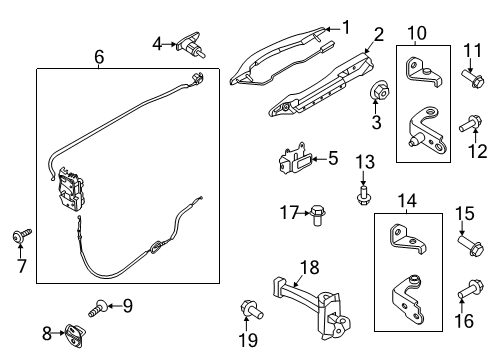2022 Lincoln Aviator Handle, Outside, Passenger Side Diagram for LC5Z-5422404-AAPTM