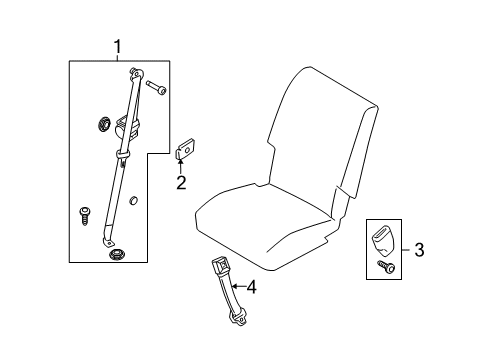 2014 Ford Flex Rear Seat Belts Diagram 4 - Thumbnail