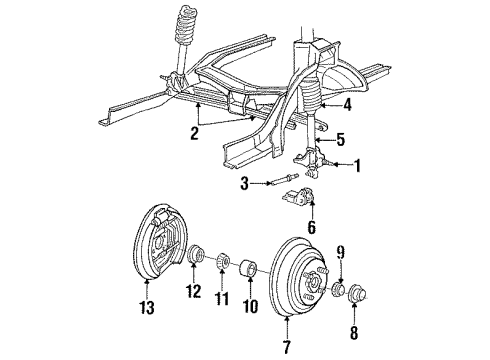 1988 Mercury Topaz Strut Mount Diagram for E63Z18192A