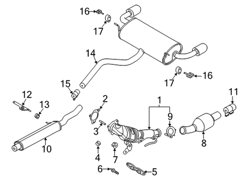2021 Lincoln Corsair Rear Muffler Diagram for LX6Z-5A289-DL