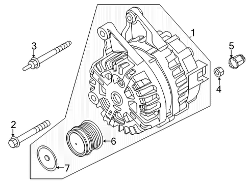 2023 Ford Bronco Sport Alternator Diagram for LX6Z-10346-K