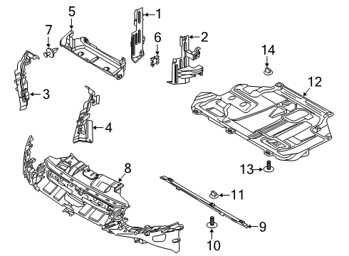 2014 Ford Focus Air Guide, Front Outer Passenger Side Diagram for CM5Z-8310-B