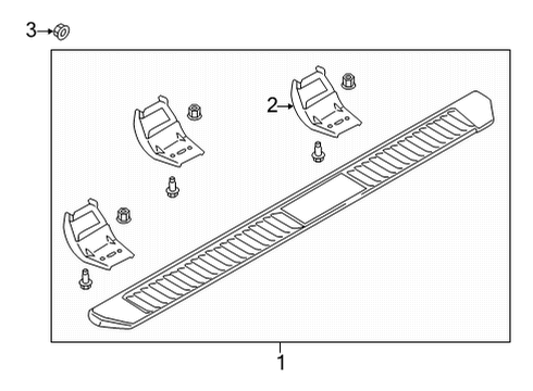 2022 Ford F-150 Running Board, Driver Side Diagram for FL3Z-16451-CC