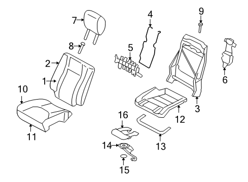 2012 Lincoln Navigator Front Seat Components Diagram