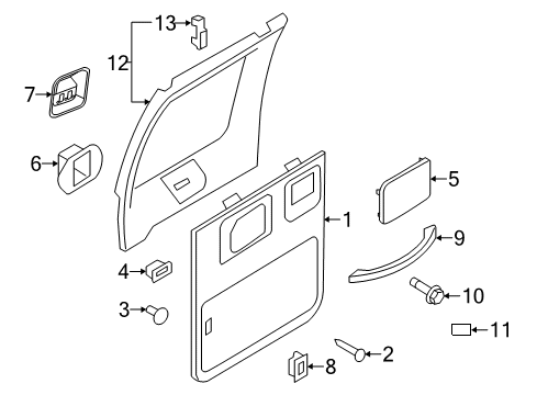 2013 Ford E-250 Interior Trim - Back Door Diagram