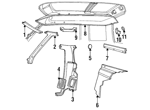 1997 Ford Ranger Interior Trim - Cab Diagram 1 - Thumbnail