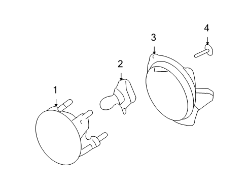 2009 Ford Escape Fog Lamp, Front Diagram for 7R3Z-15200-A