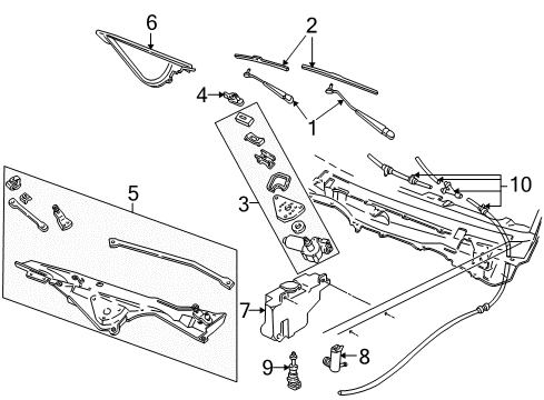 2006 Ford Crown Victoria Wiper & Washer Components Diagram