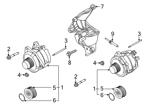 2021 Ford Transit-350 HD Pulley Diagram for JL3Z-10344-A