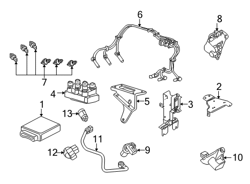 2007 Ford Mustang Ignition Coil Diagram for 4L7Z-12029-AB