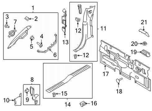 2022 Ford F-150 Interior Trim - Cab Diagram 8 - Thumbnail