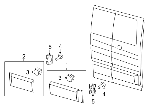 2020 Ford Transit-150 Exterior Trim - Side Loading Door Diagram 1 - Thumbnail