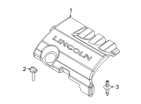 2014 Lincoln MKS Engine Appearance Cover Diagram