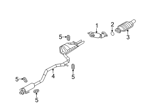 2008 Mercury Milan Exhaust Components Diagram 1 - Thumbnail
