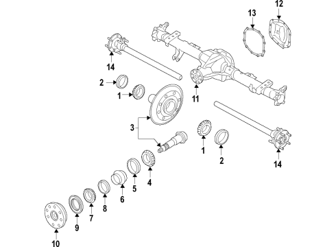 2023 Ford Ranger Rear Axle, Differential, Propeller Shaft Diagram 1 - Thumbnail