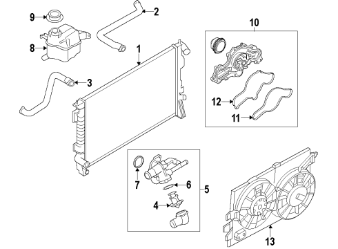 2012 Ford Fusion Fan Assembly Diagram for 9E5Z-8C607-C