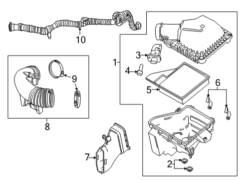 2014 Ford Mustang Air Cleaner Assembly Diagram for BR3Z-9600-C