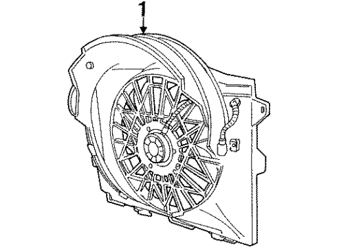 1998 Mercury Grand Marquis Cooling System, Radiator, Water Pump, Cooling Fan Diagram 1 - Thumbnail
