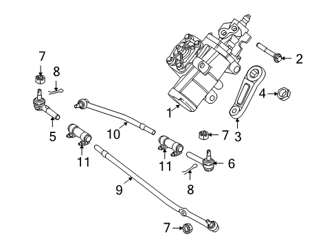 2008 Ford E-150 Steering Column & Wheel, Steering Gear & Linkage Diagram 2 - Thumbnail