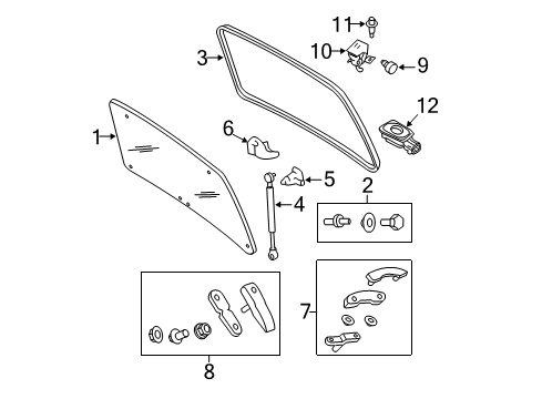 2010 Ford Escape Hinge, Rear Passenger Side Diagram for 8L8Z-78420A68-C