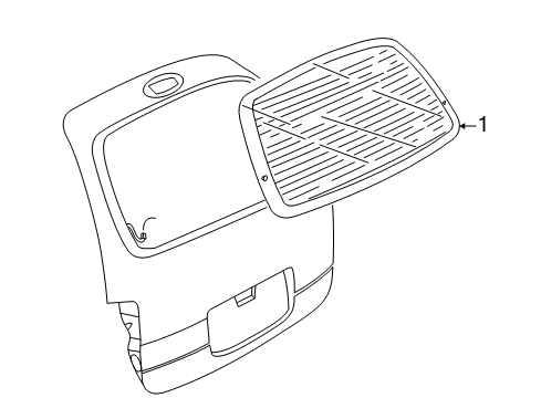 2005 Mercury Monterey Lift Gate - Glass & Hardware Diagram