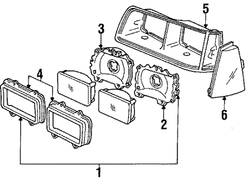 1986 Mercury Cougar Front Lamps Diagram