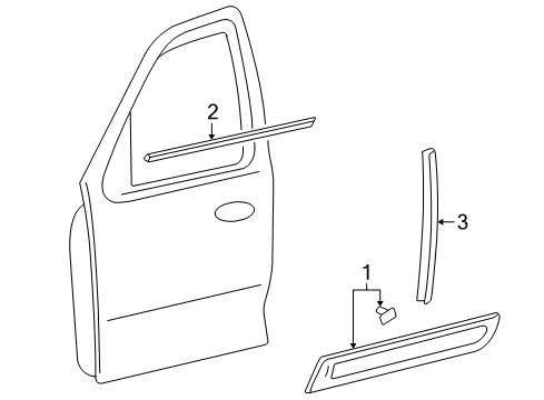 2006 Mercury Mariner Body Side Molding, Driver Side Diagram for 5E6Z-7820879-AAPTM