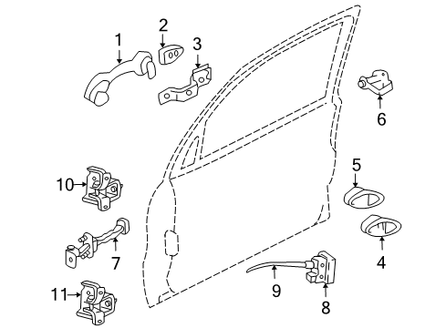2005 Ford Escape Handle, Inside, Rear Inner Driver Side Diagram for 6L8Z-7826603-BC